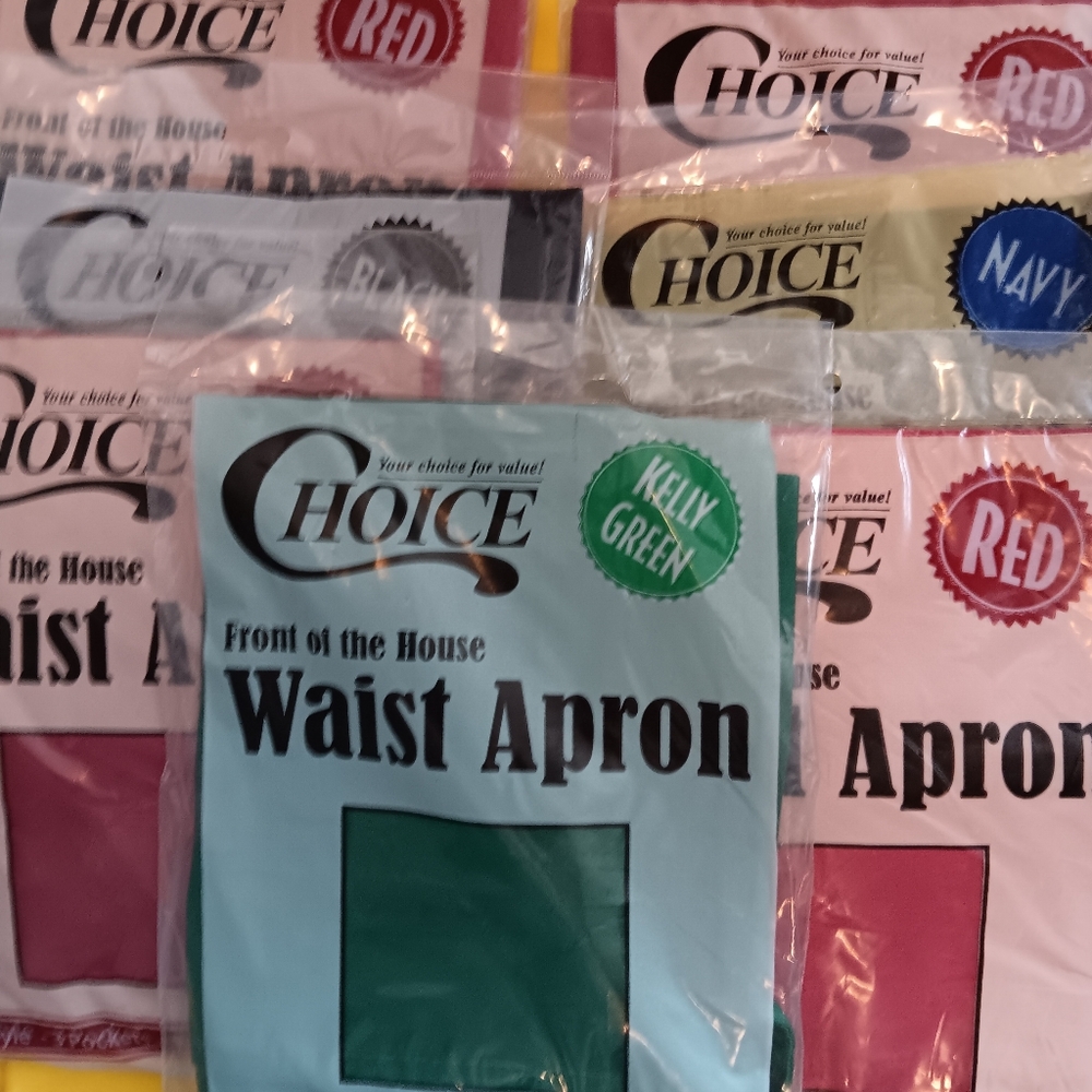 Choice Waist Apron Set - Red, Navy, Kelly Green, Black Waitress Bar Aprons